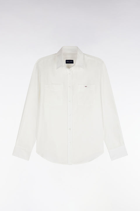 Chemise en coton écru à poches plaquées coupe décontractée - Image 1