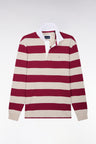 Maillot manches longues en jersey de coton rayé rouge