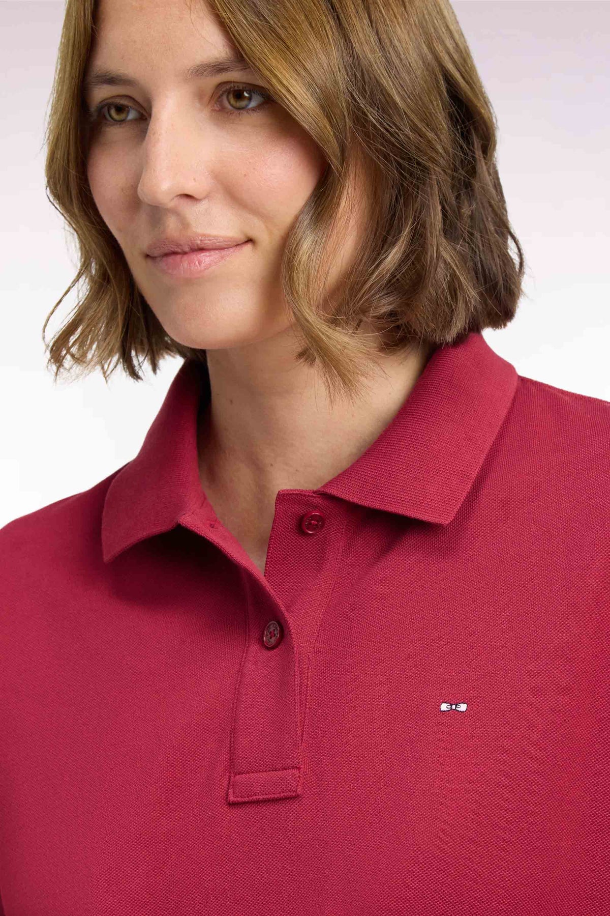 Polo manches courtes en coton rouge coupe oversized