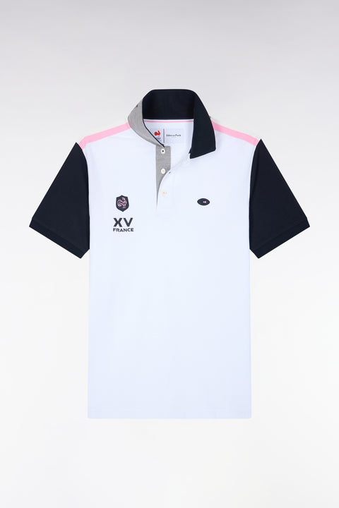 Polo manches courtes XV de France blanc coupe droite - Image 2