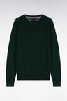 Forest green cotton crew-neck sweater