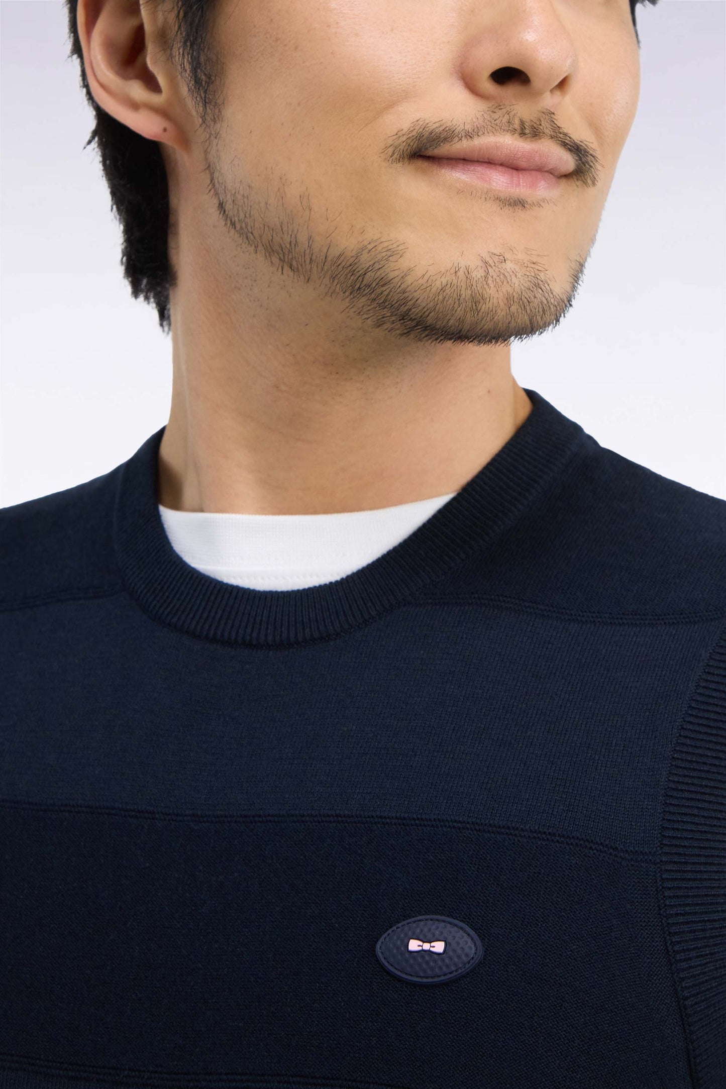 Pull débardeur golf en coton et viscose marine coupe droite