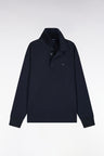Sweatshirt unisexe à col maillot en interlock de coton marine