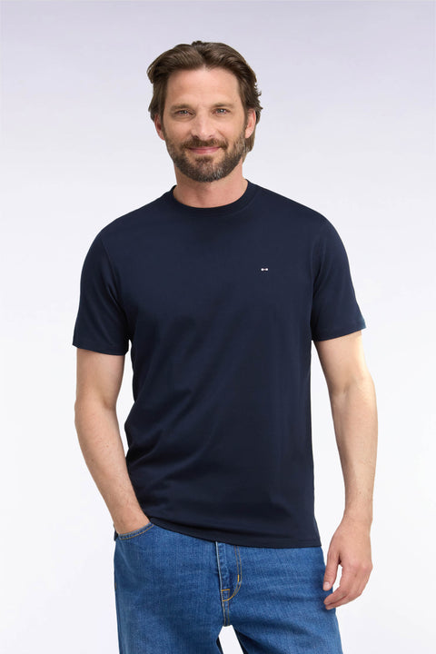 T-shirt manches courtes en coton marine coupe droite nœud papillon - Image 3