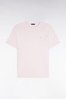 Short-sleeved straight-cut pink cotton T-shirt