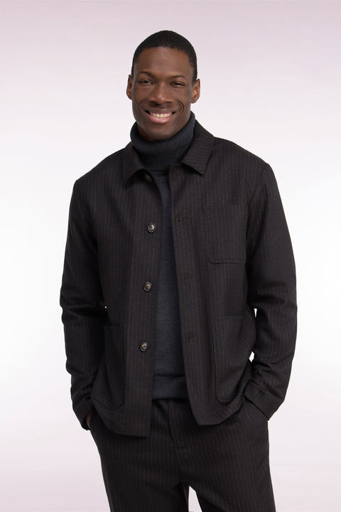 Surchemise en flanelle marron coupe droite - Image 3