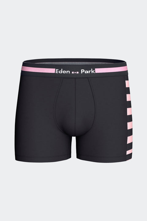 Lot de 2 boxers en jersey de coton stretch marine et rose - Image 3