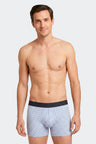 Pack of 2 boxers in plain navy stretch cotton jersey and sky polka dot print