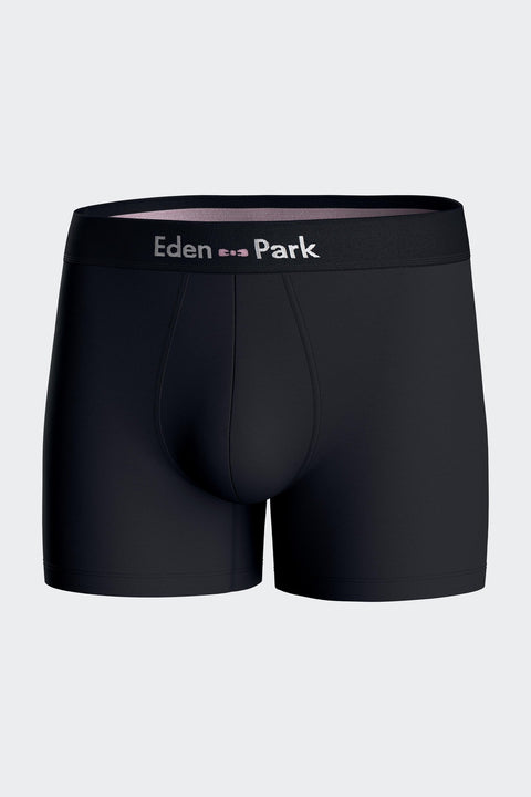Set of 2 dark blue stretch cotton boxers with graphic micro patterns - Image 2