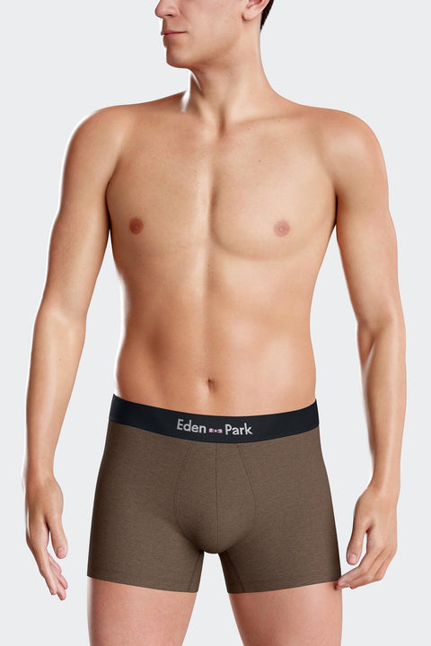 Set of 2 navy blue and brown stretch cotton boxers - Image 3