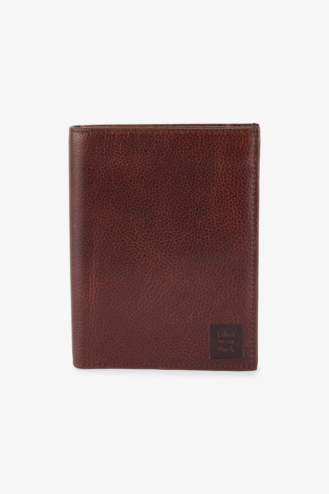 Porte feuille passeport en cuir marron foncé