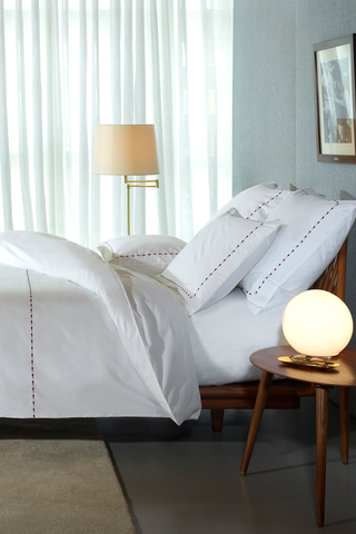 Comforter cover white, navy and pink - Décrochons la lune