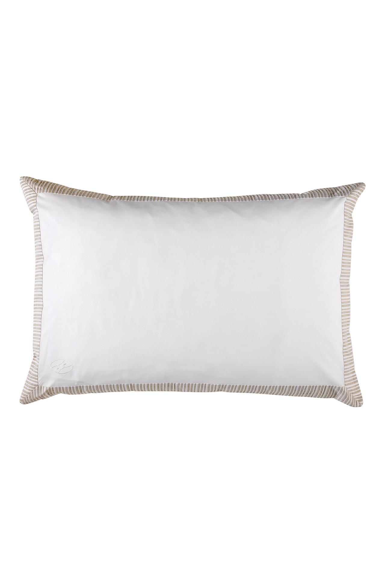 2 rectangular pillowcases white and beige - Oval bubble