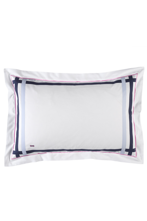 2 rectangular navy and pink pillowcases - Talavalu - Image 2