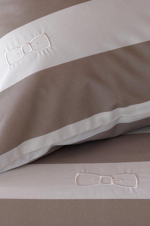 Duo of rectangular striped pillow case - grey - Image 3