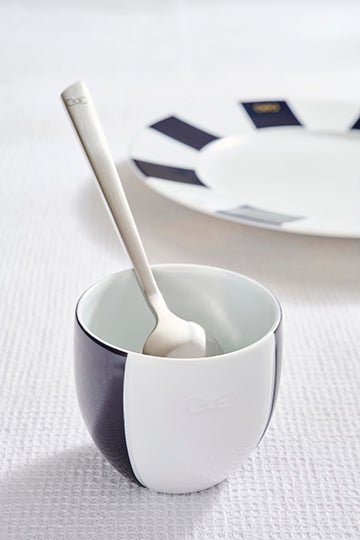 Duo de tasses à café en porcelaine intérieur émaillé bleu - Image 1