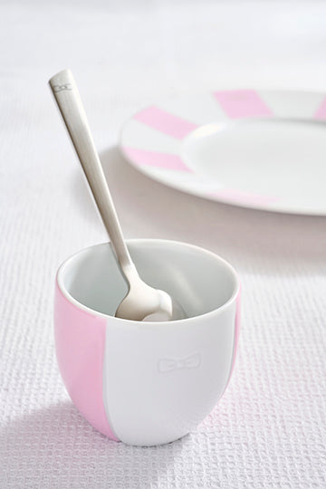 Duo de tasses à café en porcelaine intérieur émaillé rose - Image 1