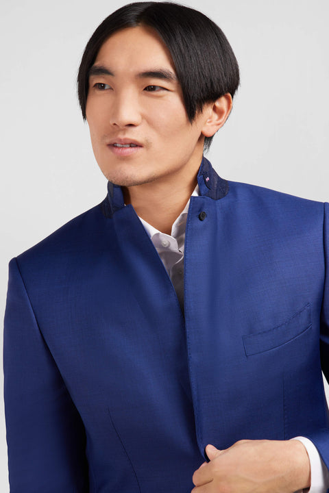 Slim-fit suit in blue wool - Image 2