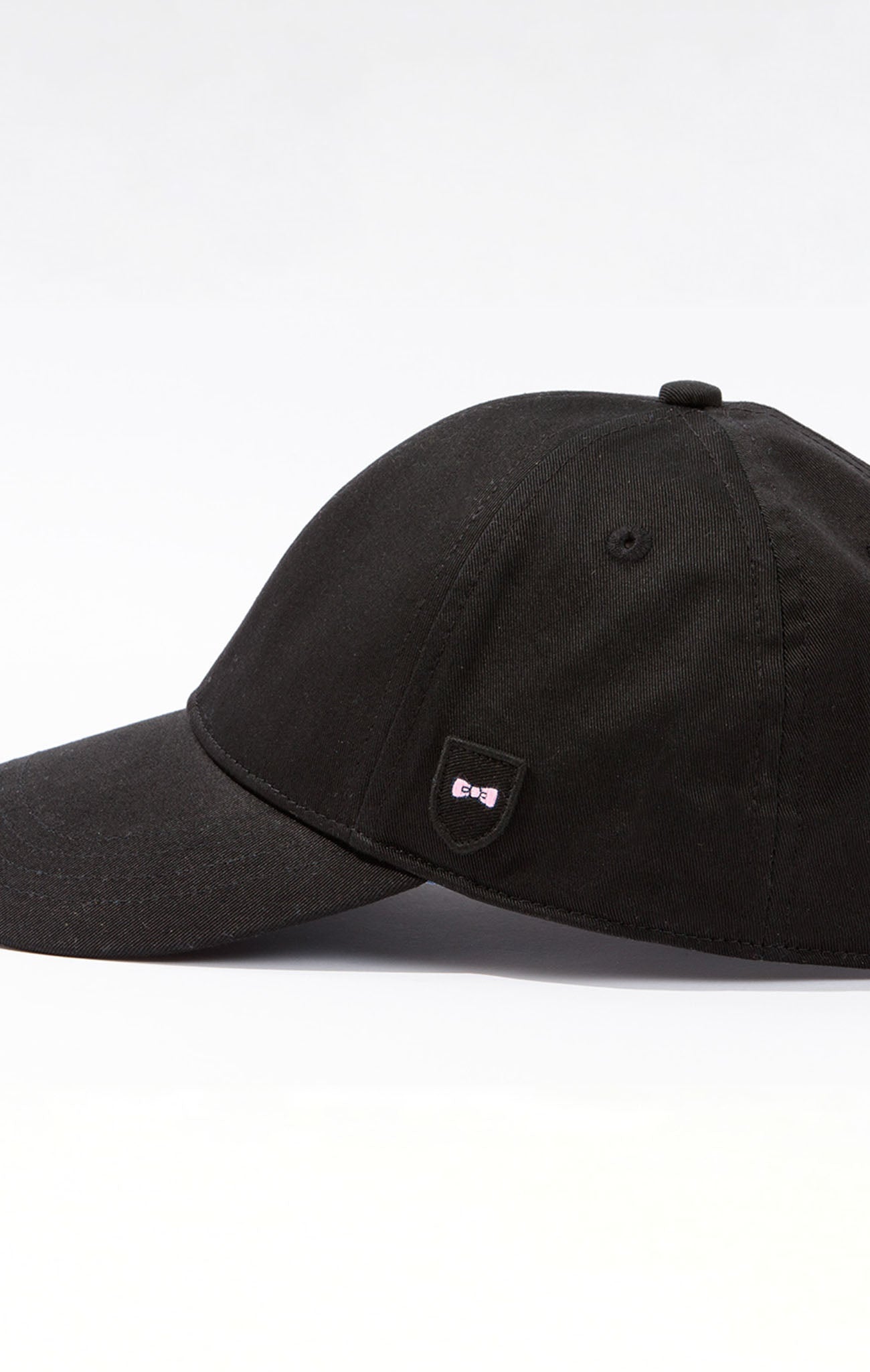 Casquette noire unie en coton