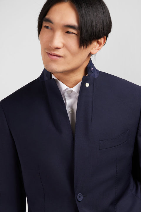 Dark blue blazer with embossed bow detail - Image 3