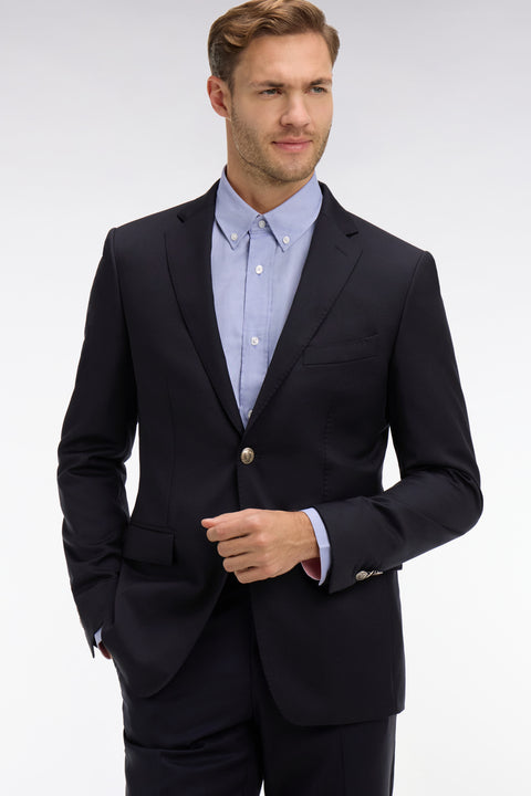 Slim fit navy blue 100% wool blazer - Image 3