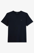 T-shirt bleu marine col rond à manches courtes