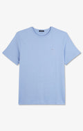 T-shirt bleu col rond à manches courtes