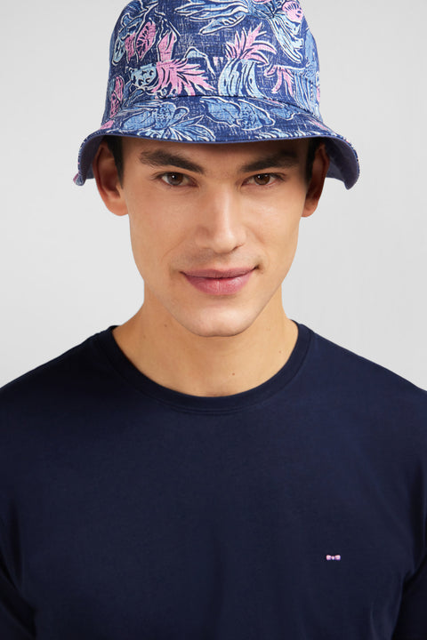 T-shirt bleu marine col rond à manches courtes - Image 1