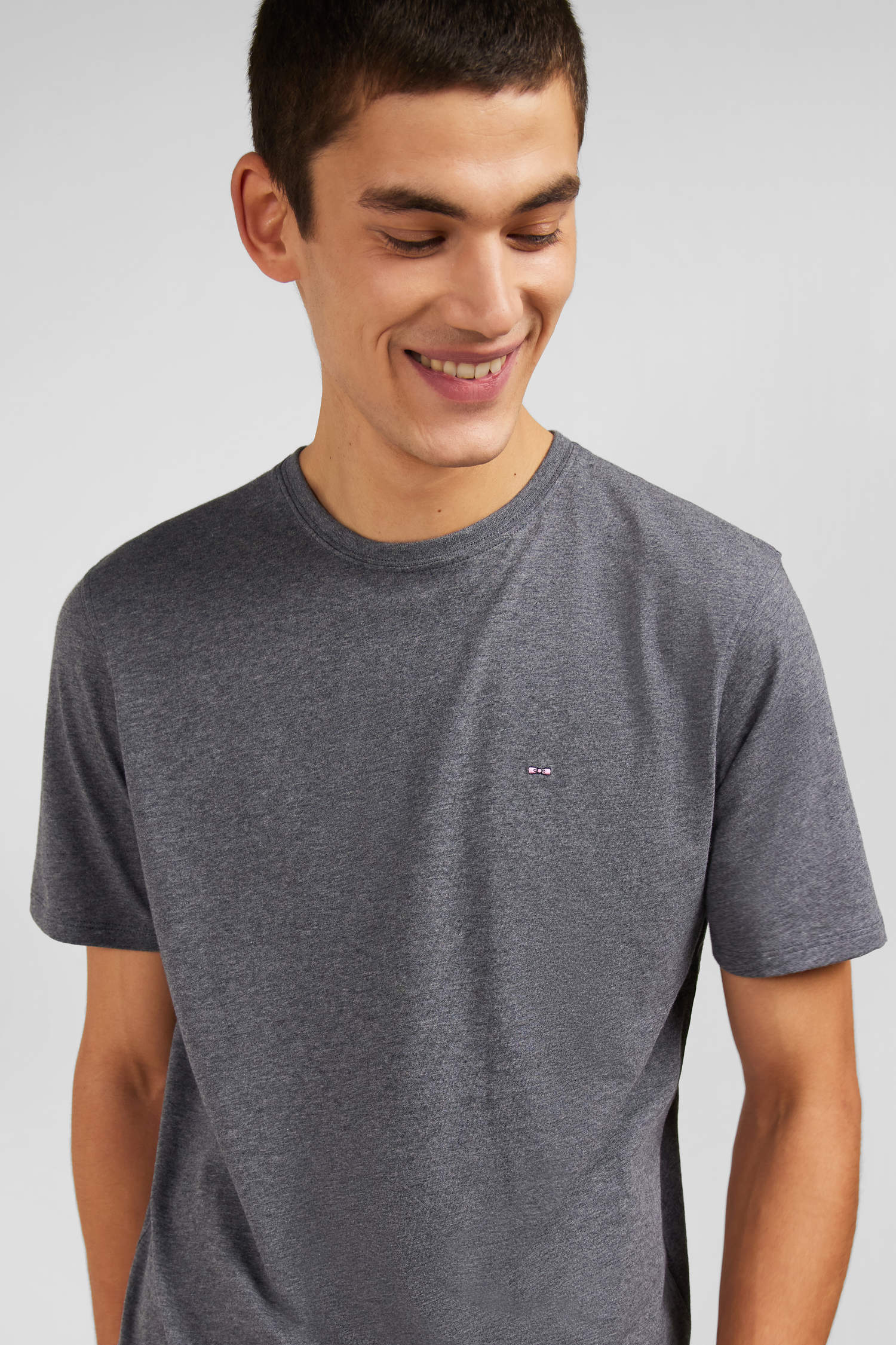Crew neck grey pima cotton t-shirt - Main Image