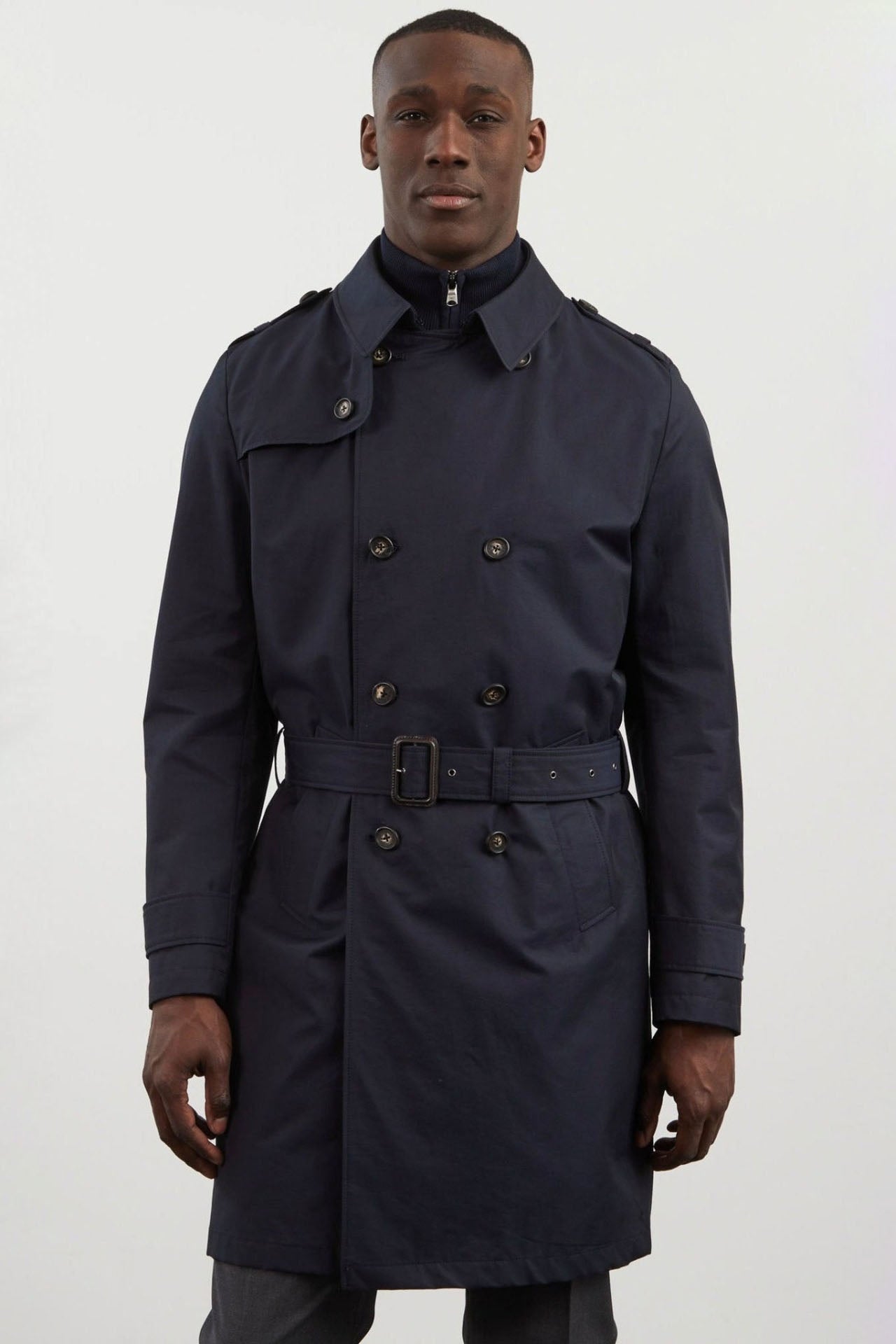 Trench coat déperlant bleu marine