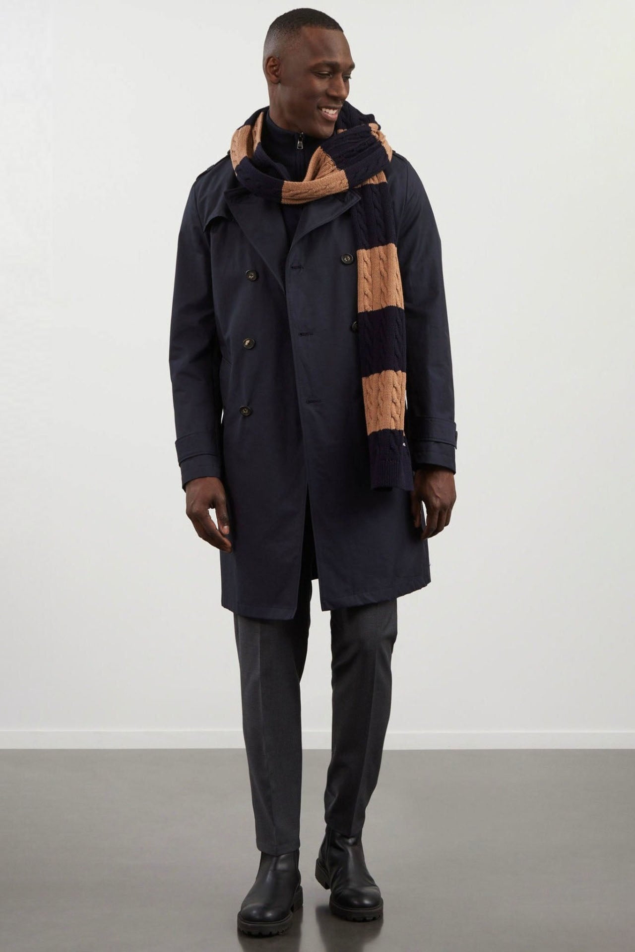 Trench coat deperlant bleu marine Eden Park