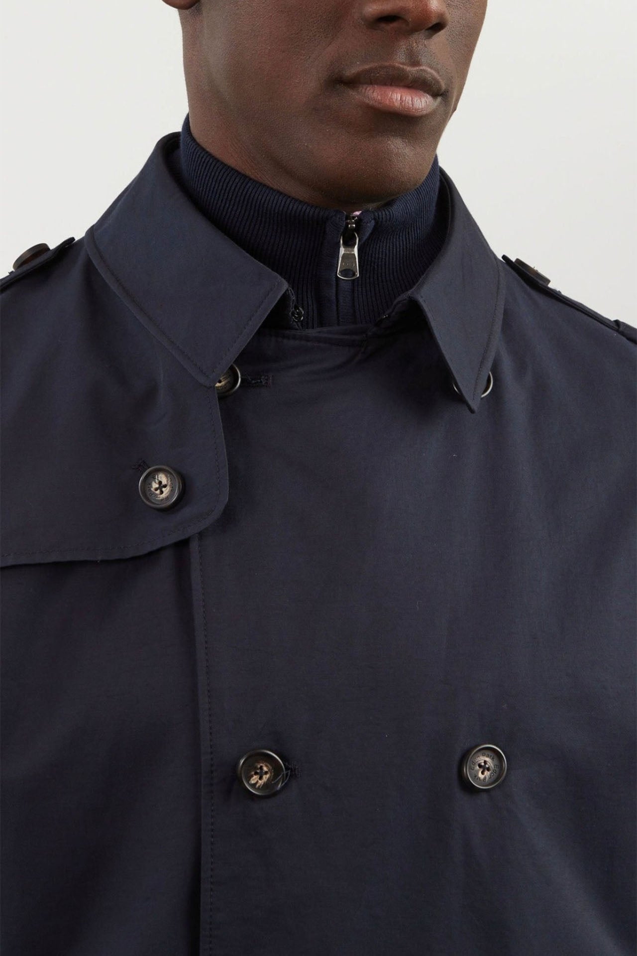 Trench coat déperlant bleu marine