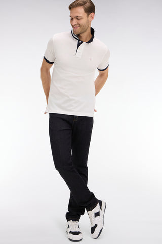 Jean bleu marine en coton extensible