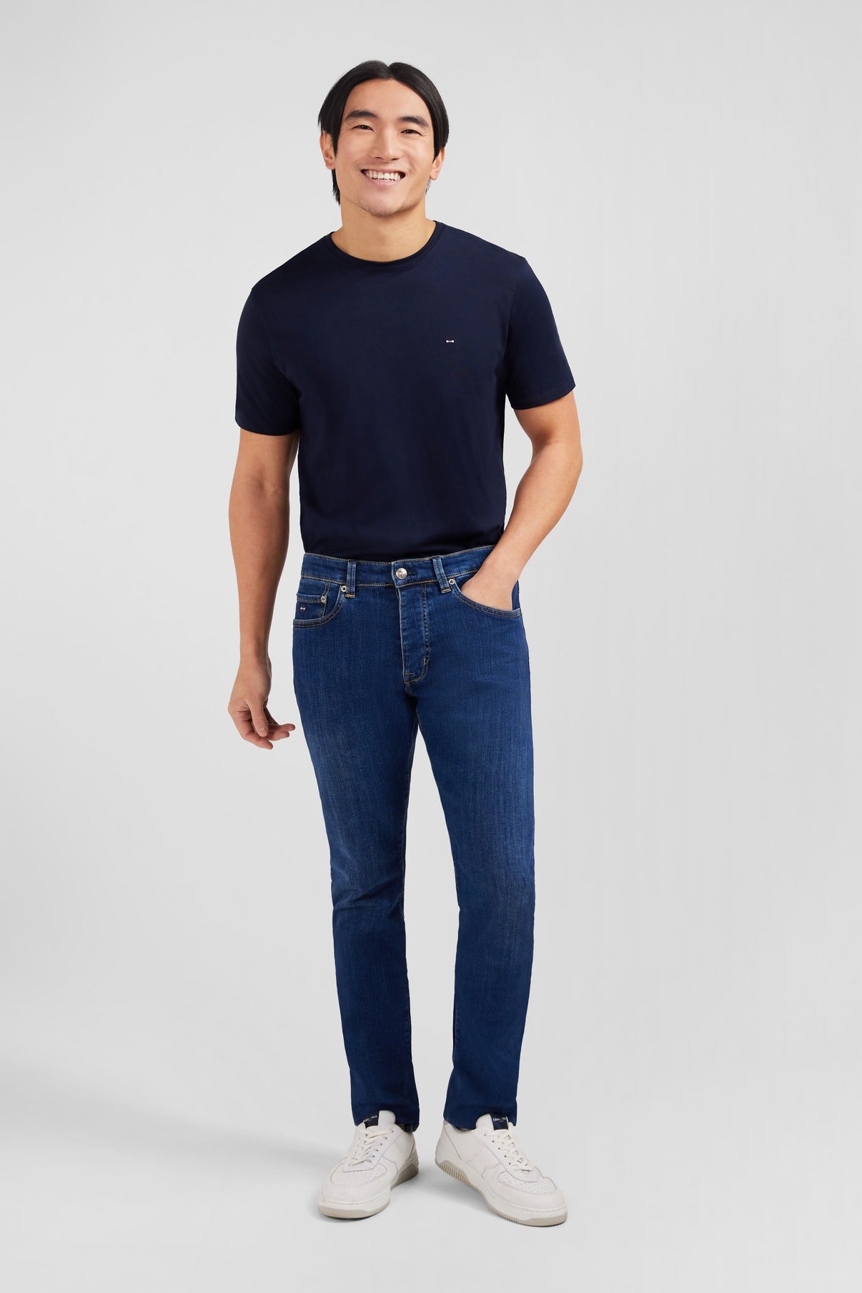 Jean bleu en coton stretch