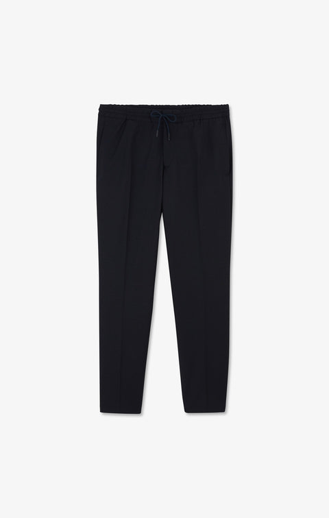 Navy blue trousers with elasticated waist - Image 2