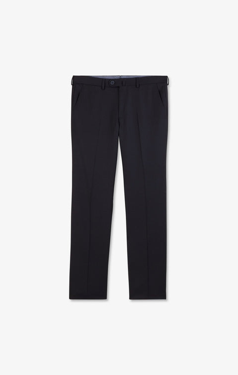 Regular dark blue wool trousers with broken fold - Image 2
