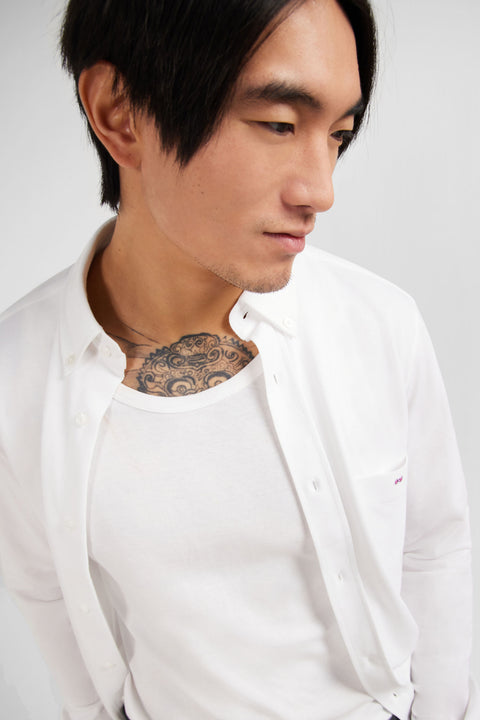 Chemise en coton pinpoint blanc - Image 1