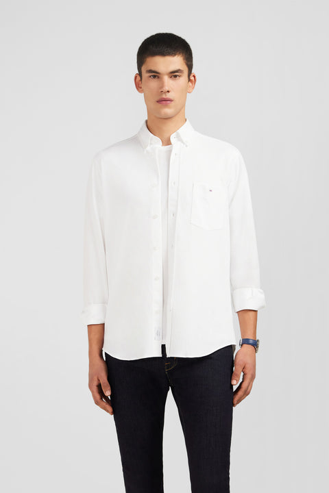 Chemise en coton pinpoint blanc - Image 3