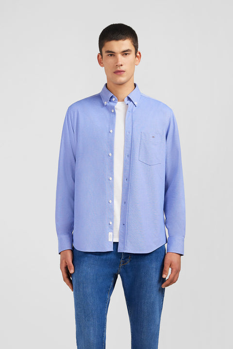 Chemise en coton pinpoint bleu - Image 3