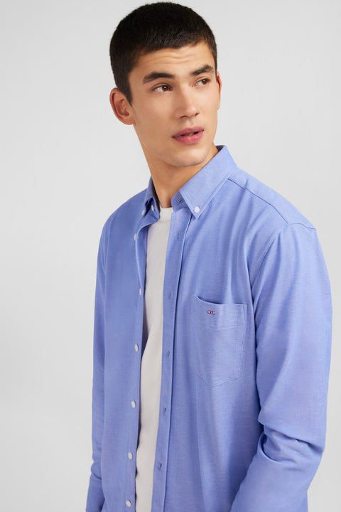 Chemise en coton pinpoint bleu - Image 1
