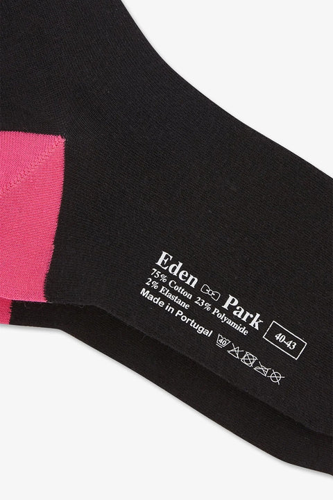 Chaussettes montantes noires color-block - Image 3