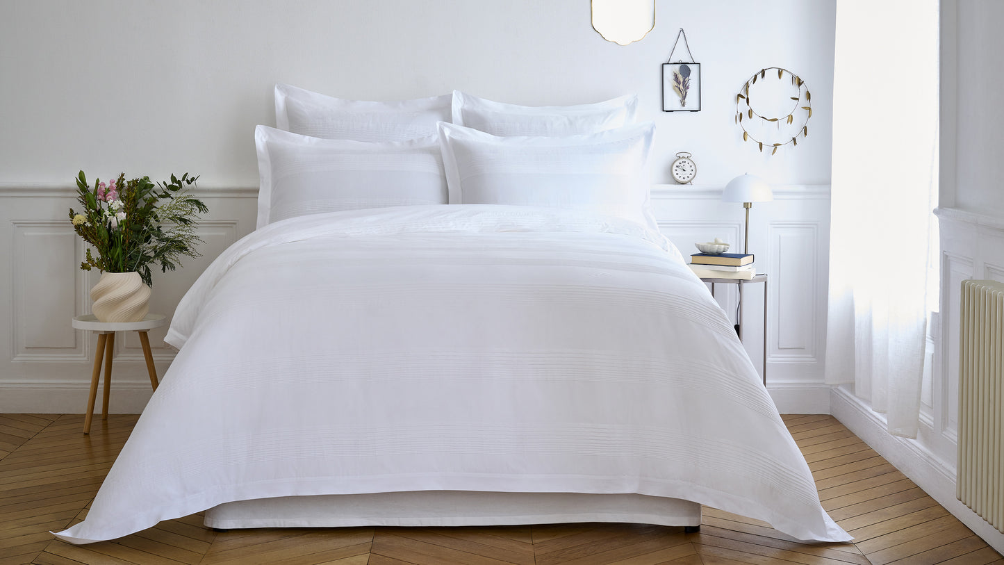 Housse de couette en percale de coton blanche
