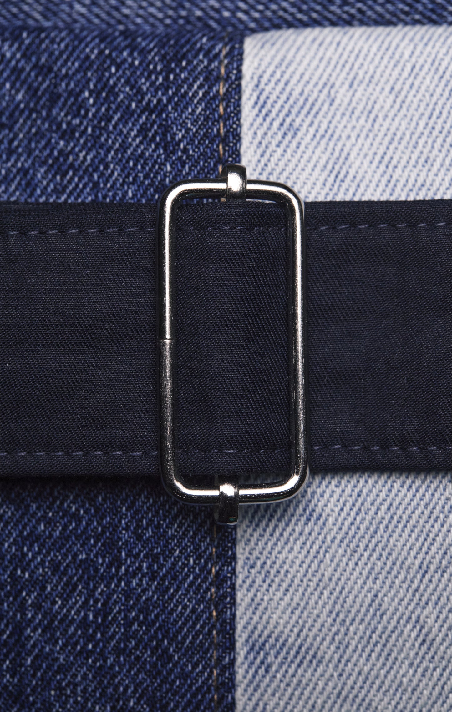 Sac banane bicolore en denim upcyclé Pap'Atelier