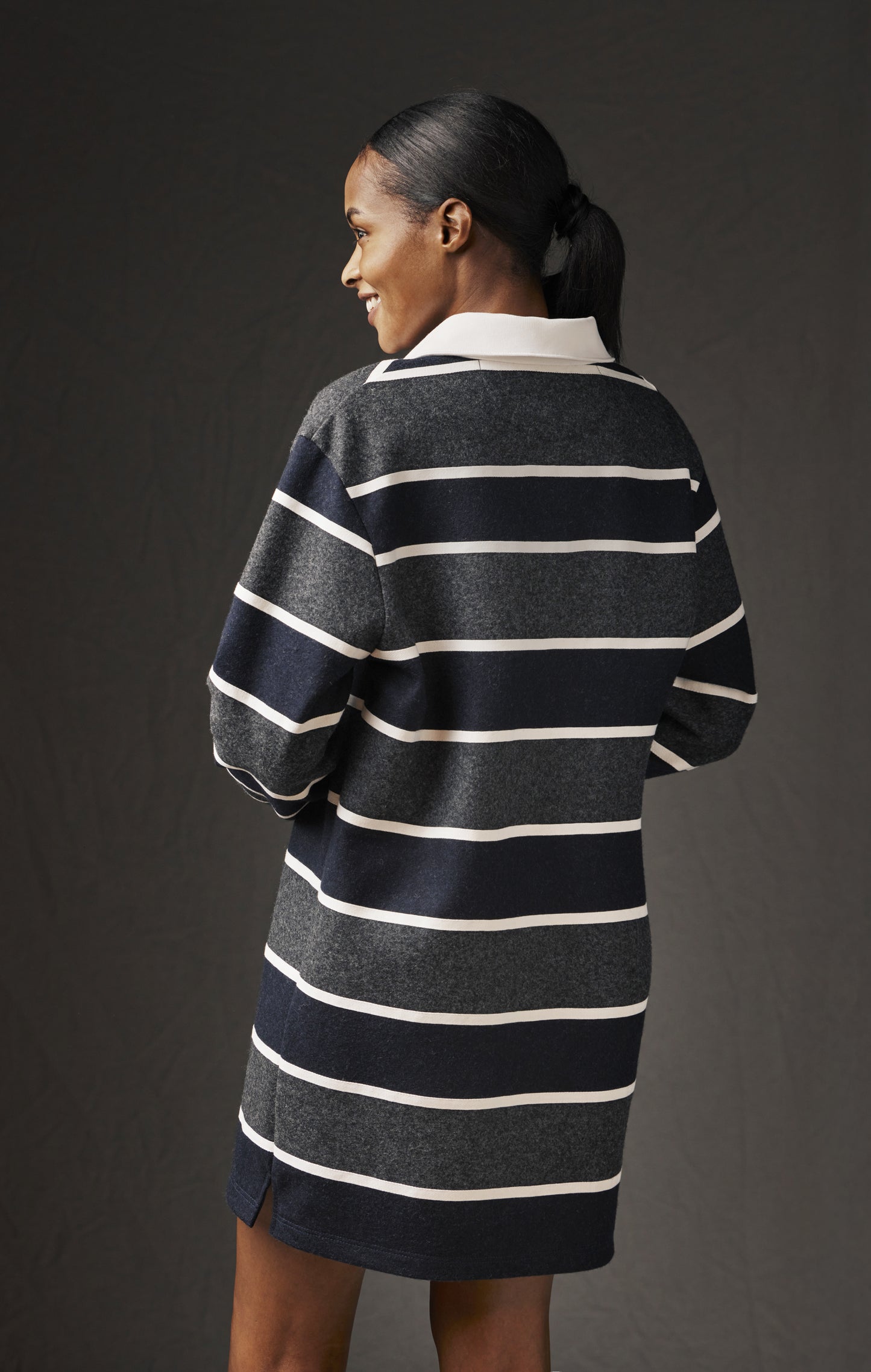 Robe maillot en laine mélangée rayée upcyclée Pap'Atelier