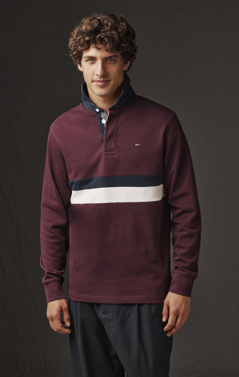 Maillot à manches longues en jersey bordeaux upcyclé Pap'Atelier - Image 1