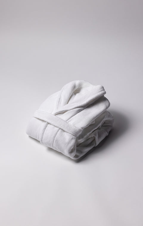 Peignoir en coton éponge blanc - Image 1