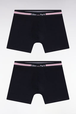 Lot de deux boxers en jersey de coton stretch marine - Image 1