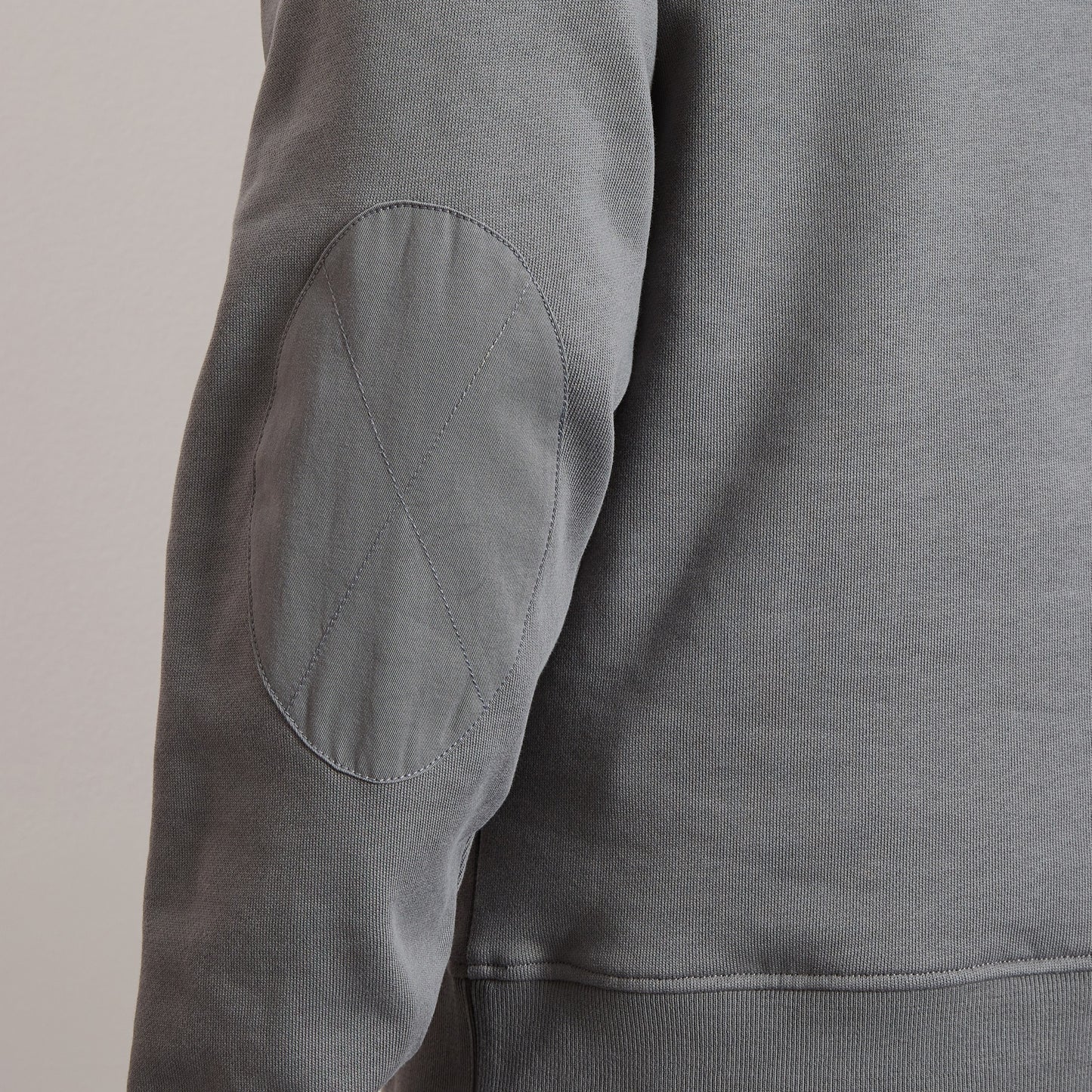 Hooded sweatshirt in khaki fleece
