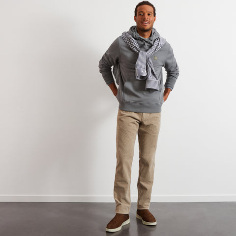 Hooded sweatshirt in khaki fleece - Image 3