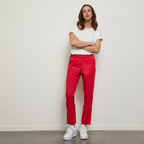 Pantalon rose en popeline de coton - Image 1